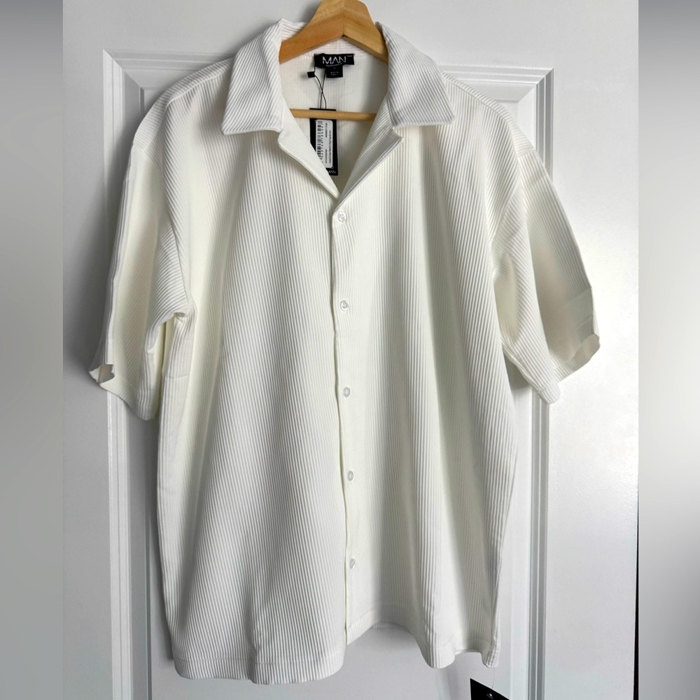 Boohoo Mens White Casual Button Down Shirt